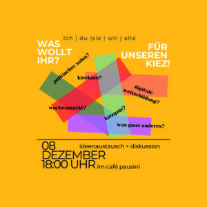 Einladung zum Ideenaustausch 8.12.23 - Café Pausini